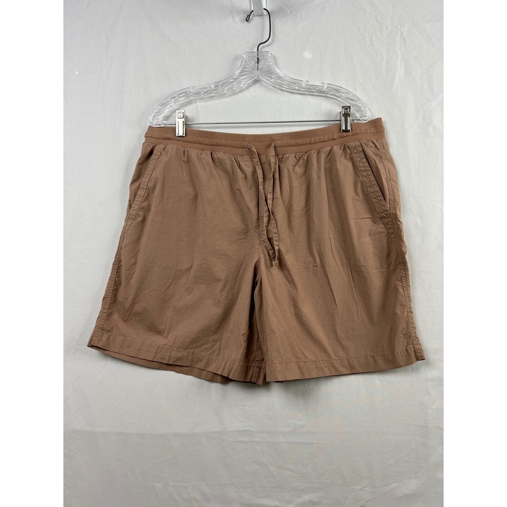Pact Shorts Men XL Brown Organic Cotton Elastic Drawstring Casual Lounge Stretch